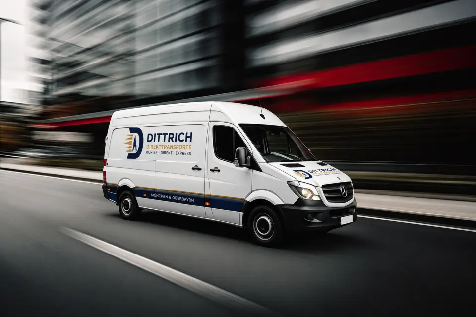 Dittrich Transporter bei einer schnellen Kurierfahrt
